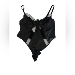 Elegant Black Bodysuit with Straps